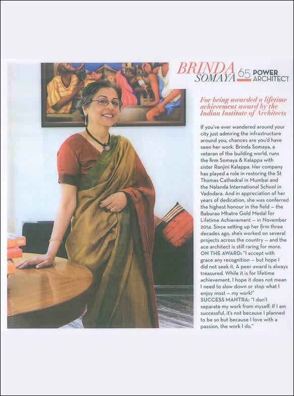 Brinda Somaya Power Architect; Verve Magazine - Vol 23 Issue 6.